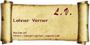 Lehner Verner névjegykártya